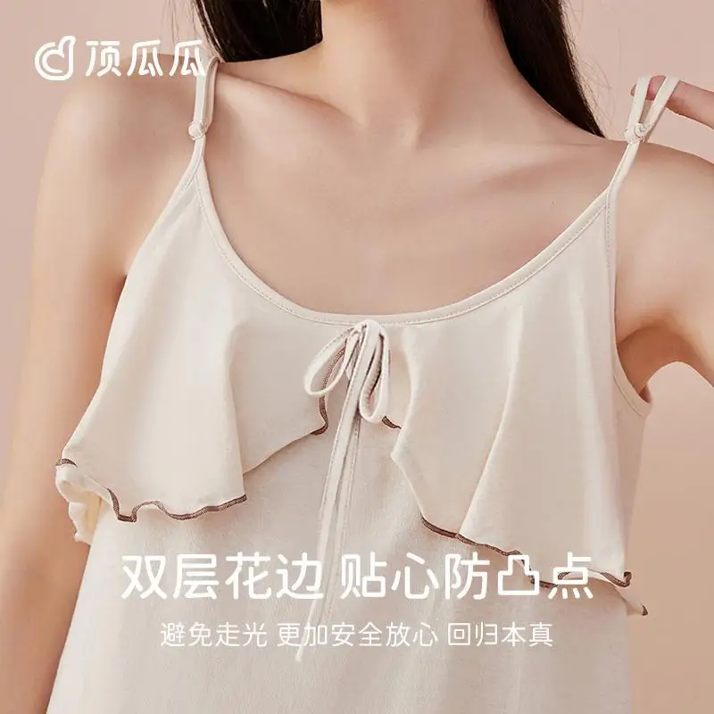 Женская ночная рубашка на подтяжках весна-лето высокая талия корейский стиль