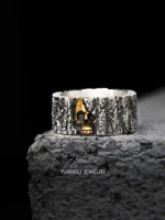 new yuansu original thai silver skull ring mens retro sterling silver ins trendy mens personalized single index finger