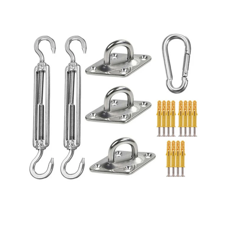 

Sun Shelter Accessories Fixing Hook 18 Piece/set Awning Canopy Hardware Kit Pad Eye Shade Sail Carabiner Screw Turnbuckle Eyelet