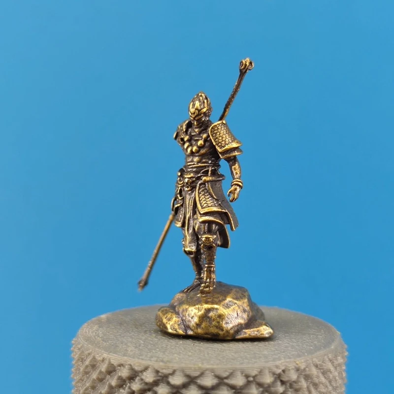 Антикварные миниатюрные фигурки обезьяны Сунь Укун ремесло мини-золотая статуя