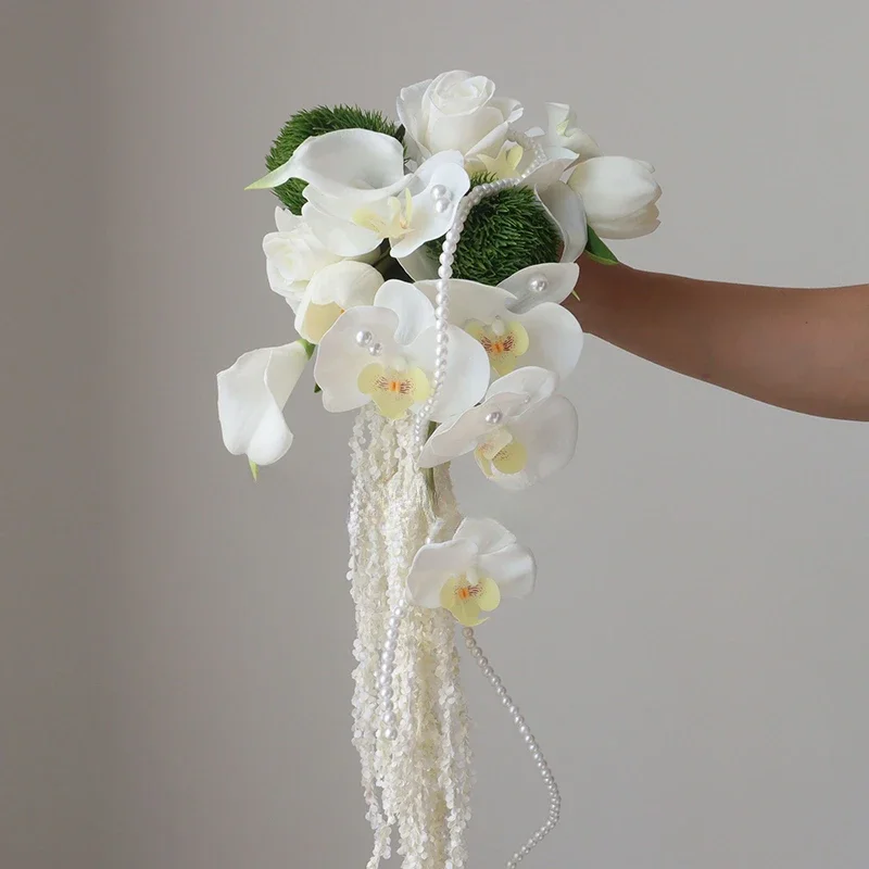 Towoo белая и зеленая серия свежий водопад с имитацией цветка Фаленопсис невесты