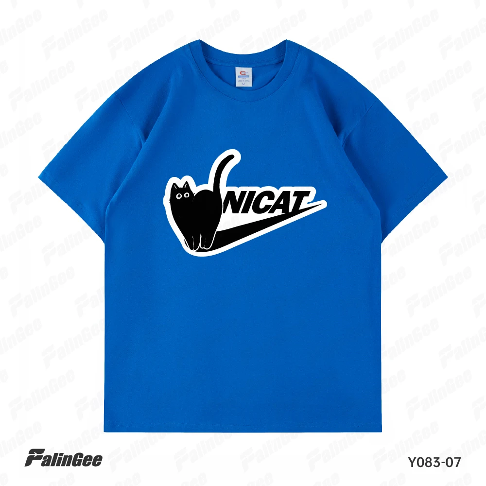 

Мужские футболки, новая летняя мужская одежда, топы с коротким рукавом и принтом киски, спортивные футболки для мальчиков, футболки, повседневная свободная одежда оверсайз