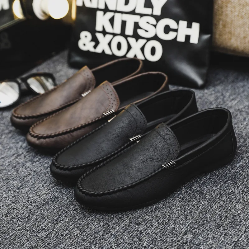 

Men's Shoes Leisure Loafers Summer Light Shoes Moccasins Shoes Comfortable Soft Bottom Lazy One Pedal Casual Leather Shoes 2022
