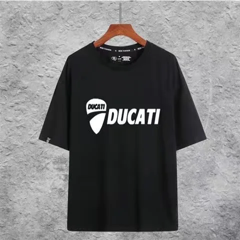 

2023 New summer all-match print Ducatis locomotive motorcycle men's and women's clothes pure cotton short-sleeved T-shirt tops