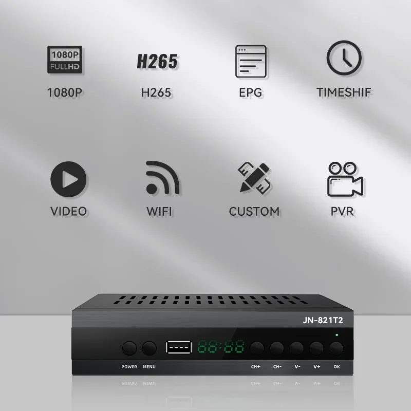 JN-821T2 Smart TV Box Горячая Испания TDT HD декодер DVB-T2 H.265 1080P Full наземный приемник