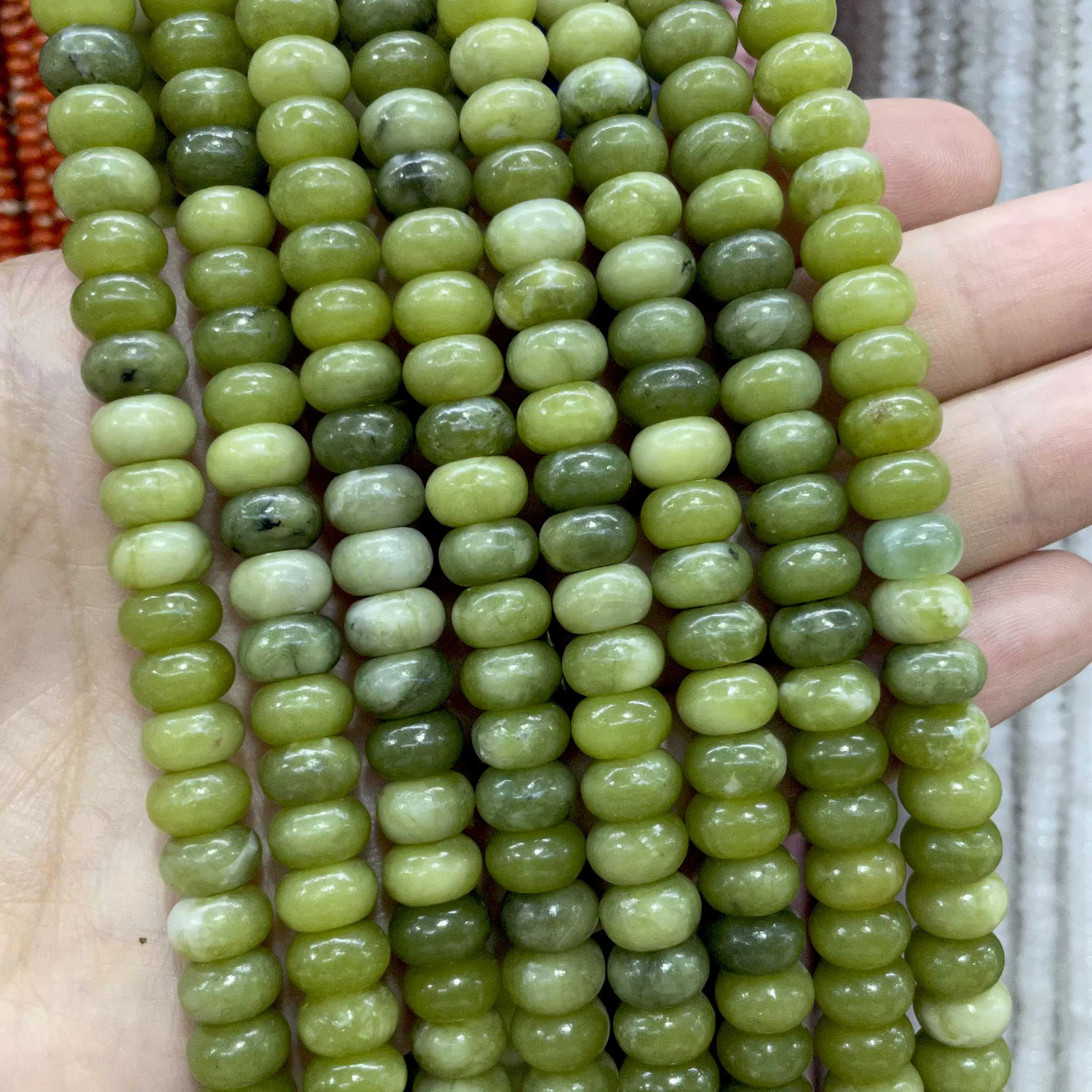 Свободные круглые бусины из натурального камня зеленого нефрита 6 8 10 мм