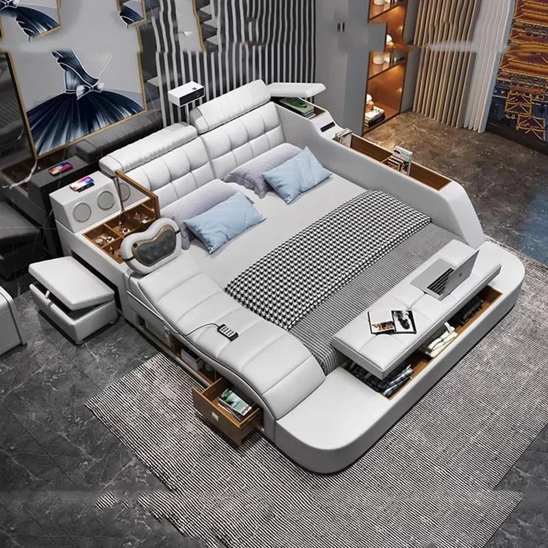 Современная Эстетическая двухспальная кровать интерьерный салон двуспальная