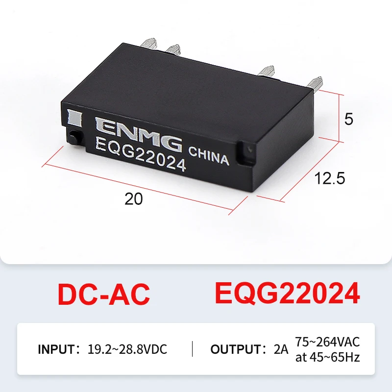 

Небольшое твердотельное реле ENMG, защита от перенапряжения EQZ102D 202D, управляемое постоянным током, реле постоянного тока, 24 В постоянного тока, 30 В постоянного тока, тип заливки пластівцев 2A2.7A3.6A
