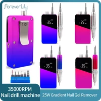 rechargeable 25w nail drill machine 35000rpm strong power gradient nail gel remover nail file manicure pedicure grinding machine
