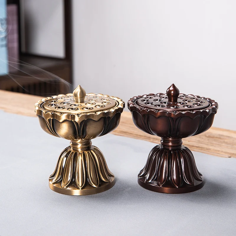 

1 PC Seiko Brass Lotus Incense Burner Crafts Statue