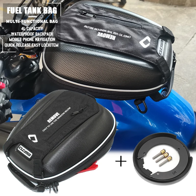 

Fuel Tank Bag For KAWASAKI NINJA 650R 1000 Versys 650 ZX6R ZX10R ZX14R ZZR1400 Motorcycle Phone Navigation Racing Bags Tanklock