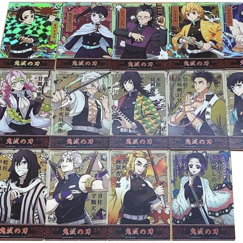 

Anime Demon Slayer Kawaii Refractive Flash Card Kamado Tanjirou Agatsuma Zenitsu Toys for boys Collection Cards Birthday Gifts