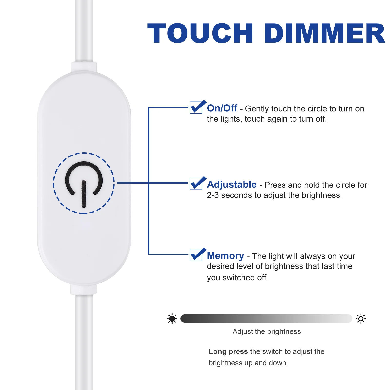 Самоклеящаяся световая лента Mobestech 2 метра 5 В USB 6500 К холодный белый свет