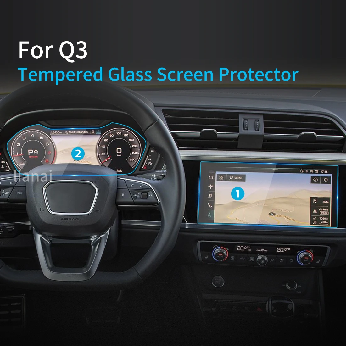 

Защитная пленка для экрана Защитная пленка из закаленного стекла Carplay Meters, наклейки на автомобиль, аксессуары для салона автомобиля для Audi Q3 2023
