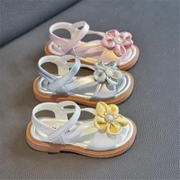 girls sandals new little girl fashion flower princess shoes kids leisure soft sole open toe beach shoes baby toddler sandals