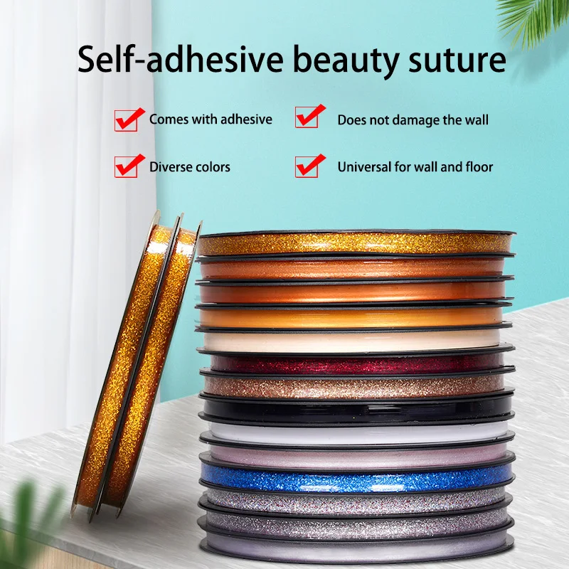 

6m Self-adhesive Beautiful Seam Wall Stickers Kitchen Waterproof Floor Tile Stickers Moisture-proof PVC Beautiful Edge Strip