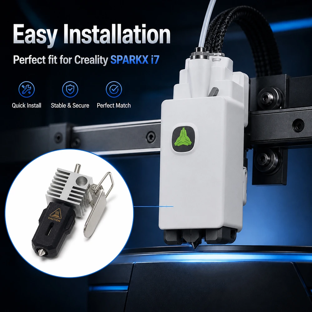 Фото Комплект хотэнда Creality SPARKX i7: термостойкий, интегрированная конструкция, 0.2/0.4/0.6 мм, для 3D-принтеров №4