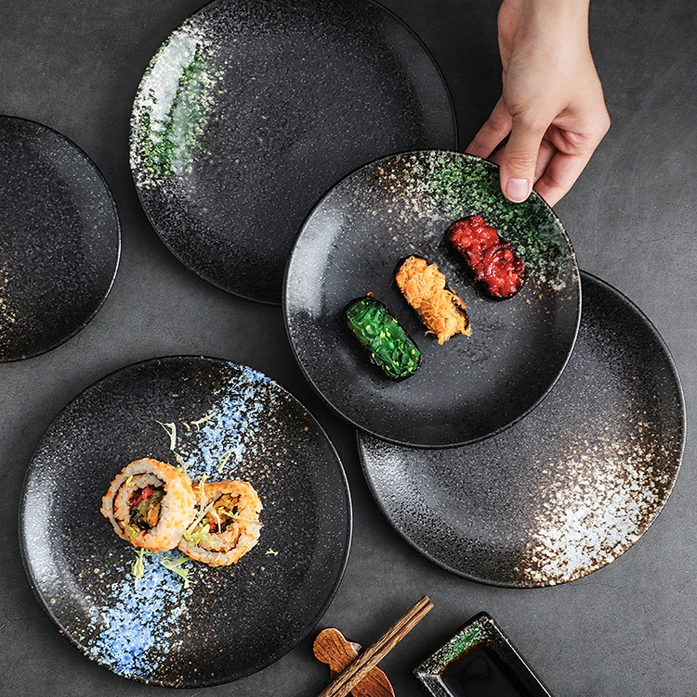 

Японские керамические Столовые тарелки, наборы, поднос, посуда, стейк, Западная еда, тарелка для суши, кухонная столовая посуда