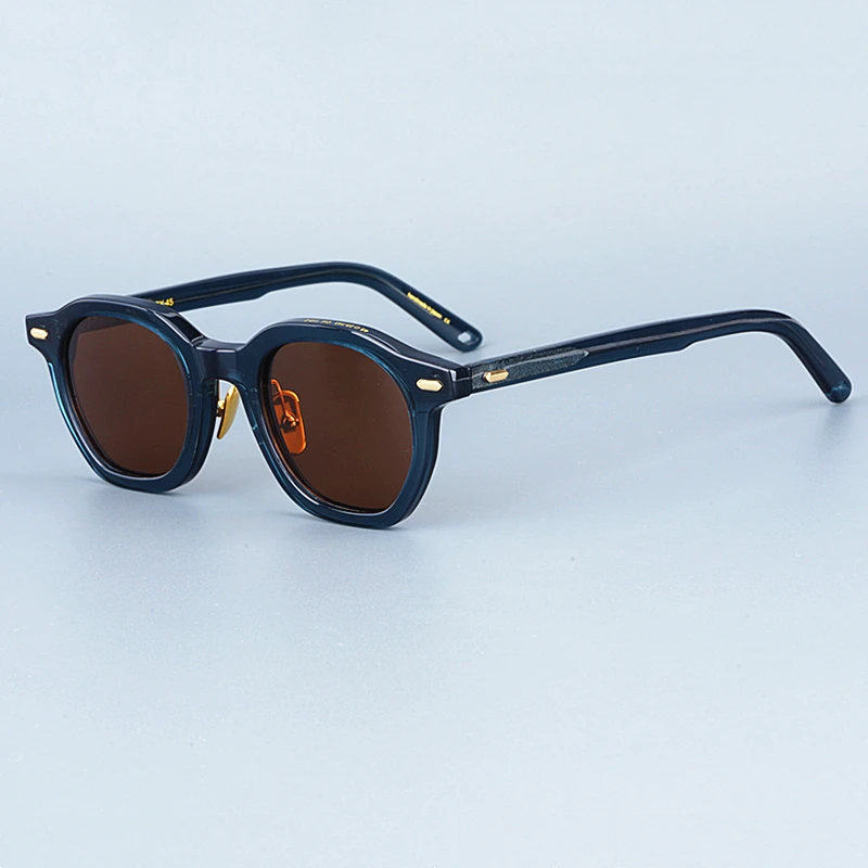 Женские и мужские винтажные очки-авиаторы асимметричные многоугольные