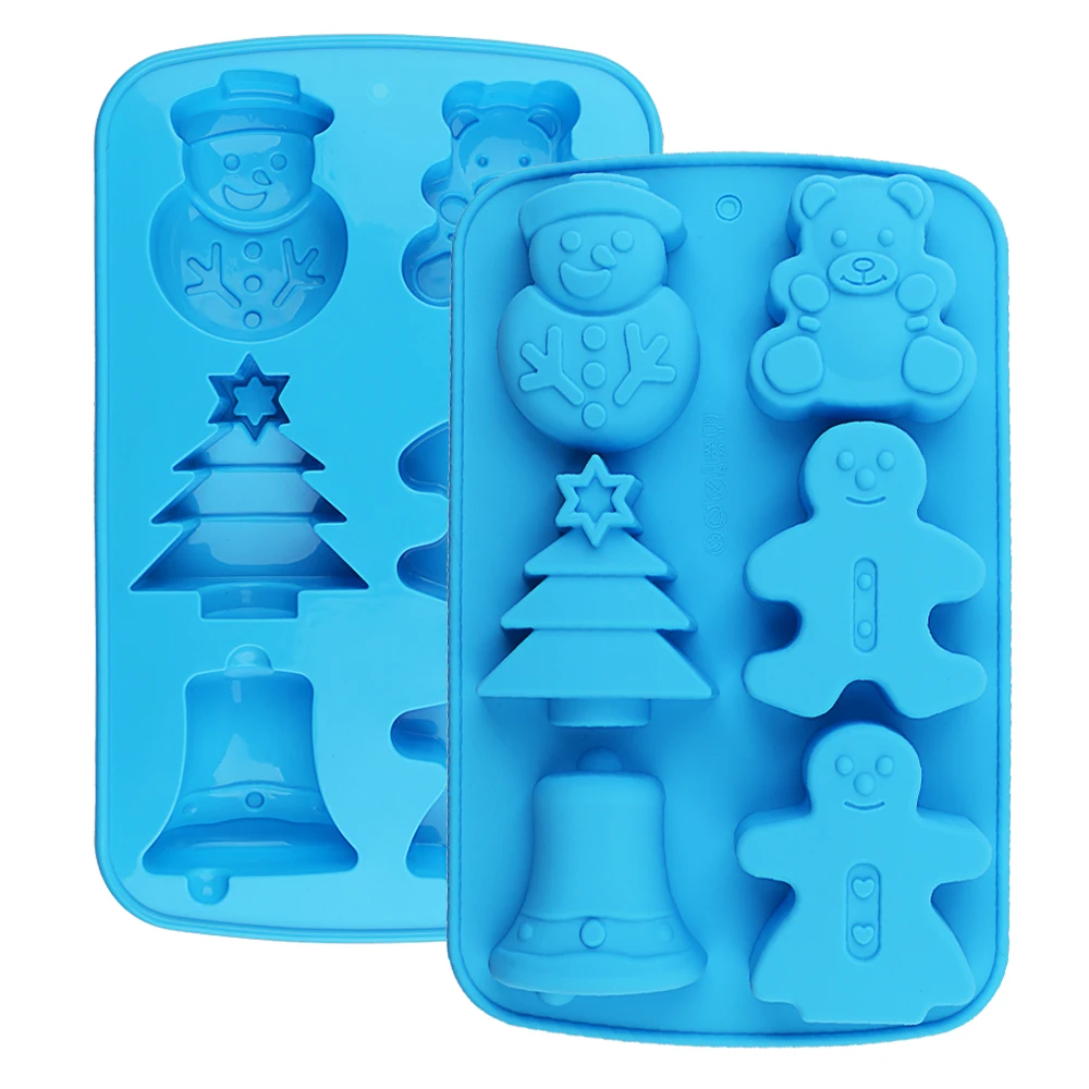 

2022 New Silicone Cake Mold Christmas Series Handmake DIY Soap Mold Snowman Elk Bread Mould Silicone Moulds For Cake Tools