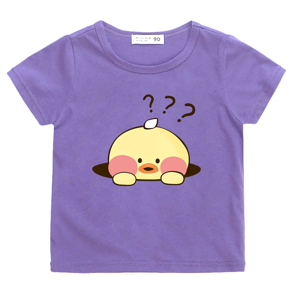 

уточка Lalafanfan T Shirt Kid Cute Duck Print TShirt Children Clothes Child Boy Graphic Tee100%Cotton Short Sleeve Girl-Clothing
