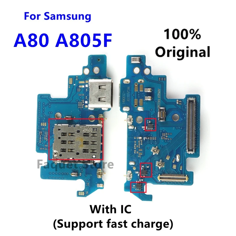 

Original USB Charge Board For Samsung Galaxy A80 SM-A805 A805F Charging Port Flex PCB Dock Connector Replacement Spare Parts