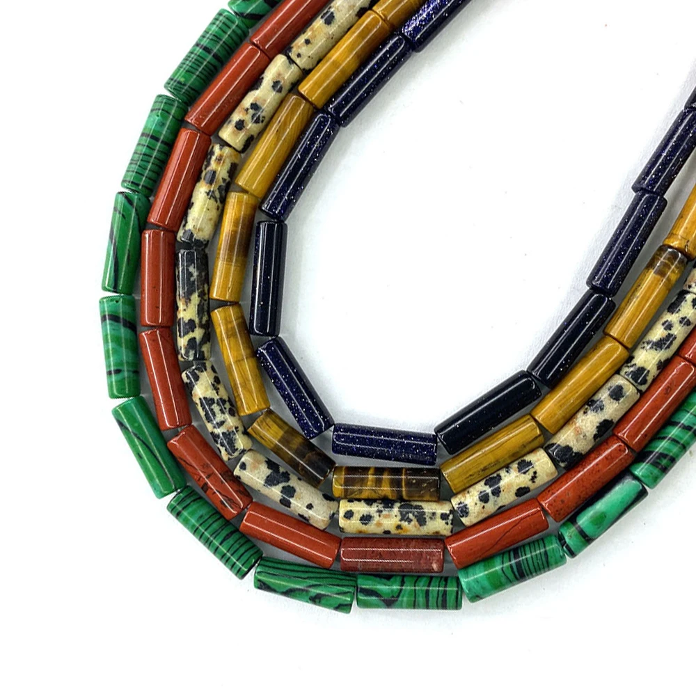 Ляпис-лазурь сумасшедший Агат фотобусина круглая трубка бисер 4x13 мм сделай сам