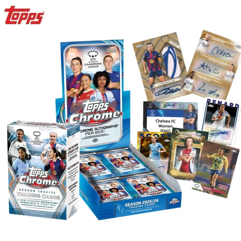 Фото Коллекционная карточка Topps Chrome 2024-26 «Женская Лига чемпионов по футболу», официальная лимитированная серия, с автографом, подарок. №1