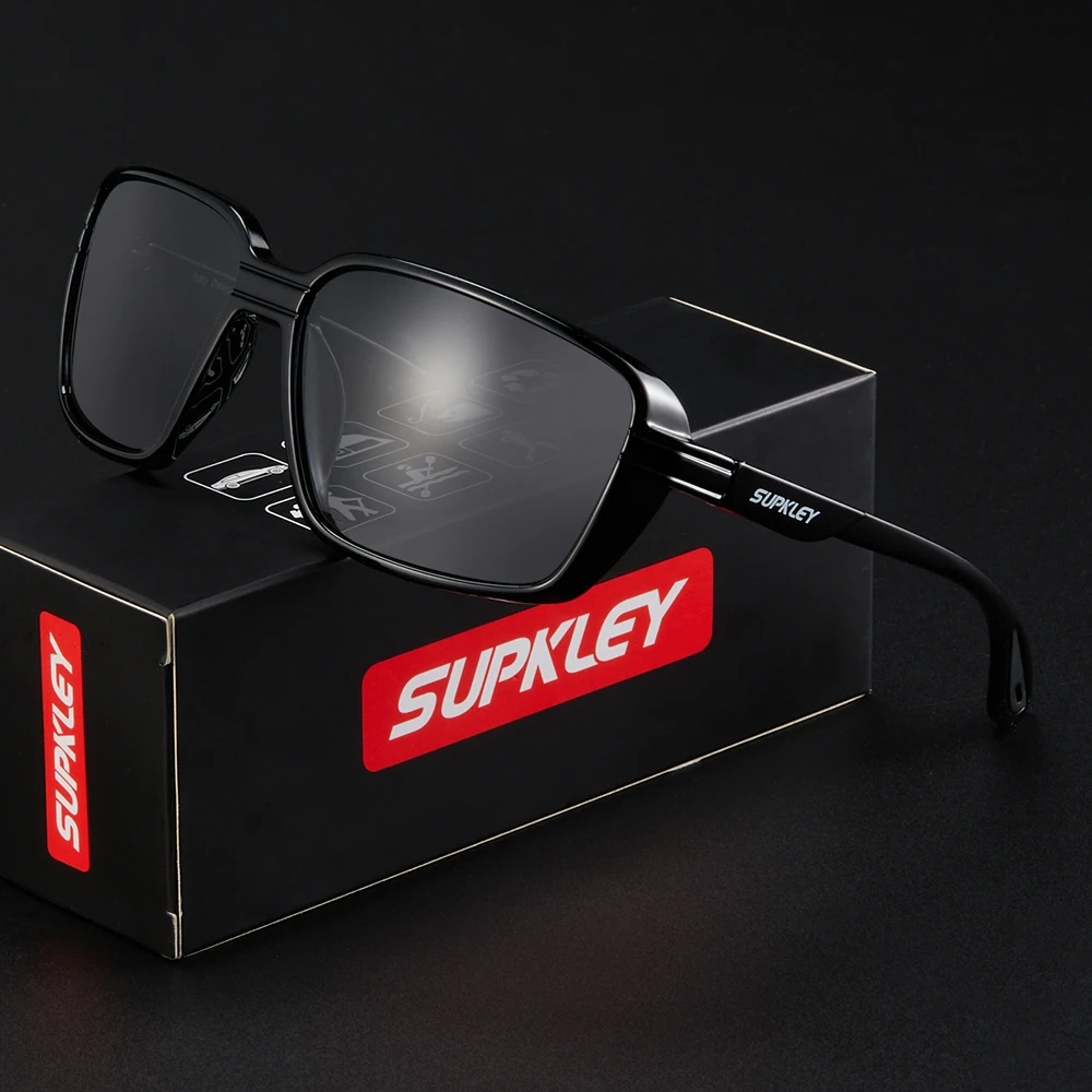 Солнцезащитные очки SUPKLEY Мужские поляризационные легкие и удобные большая