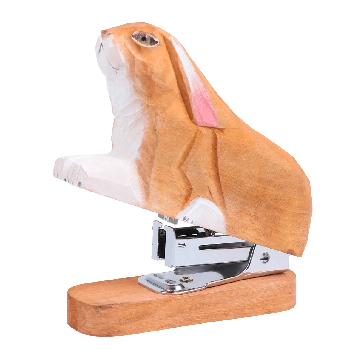 

Настольный степлер в форме кролика с мультяшными животными, миниатюрный степлер, деревянный Настольный степлер для школы, ручной степлер