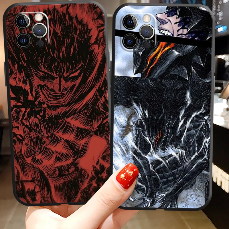 

Berserk Japanese Anime Phone Cases For iPhone 11 12 Pro MAX 6S 7 8 Plus XS MAX 12 13 Mini X XR SE 2020 Coque Funda Soft TPU