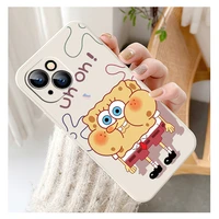 12 13 pro max mini sponge baby b cute phone case for iphone11 pro max 6 6s 7 8 plus x sr xs max se 2020 liquid silicone cover