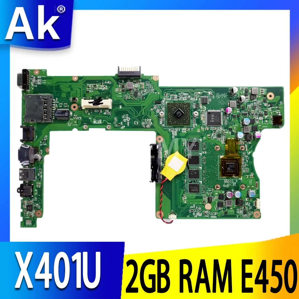 

X401U-M3 2GB RAM E450 CPU mainboard REV2.0 For ASUS X401U X501U X301U Laptop motherboard 90R-N4OMB1400U 100%Tested