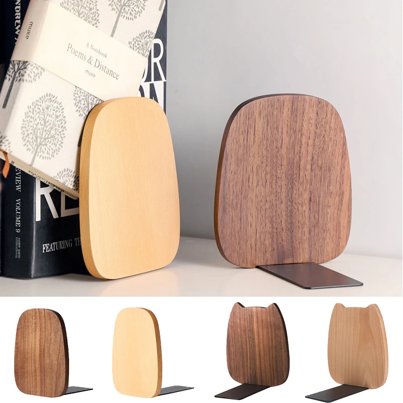 

1pc Book Stand Nature Bookends Bamboo Book Ends Shelf Office Bookrack Home Desktop Organizer Home Book Ends Stand Holder