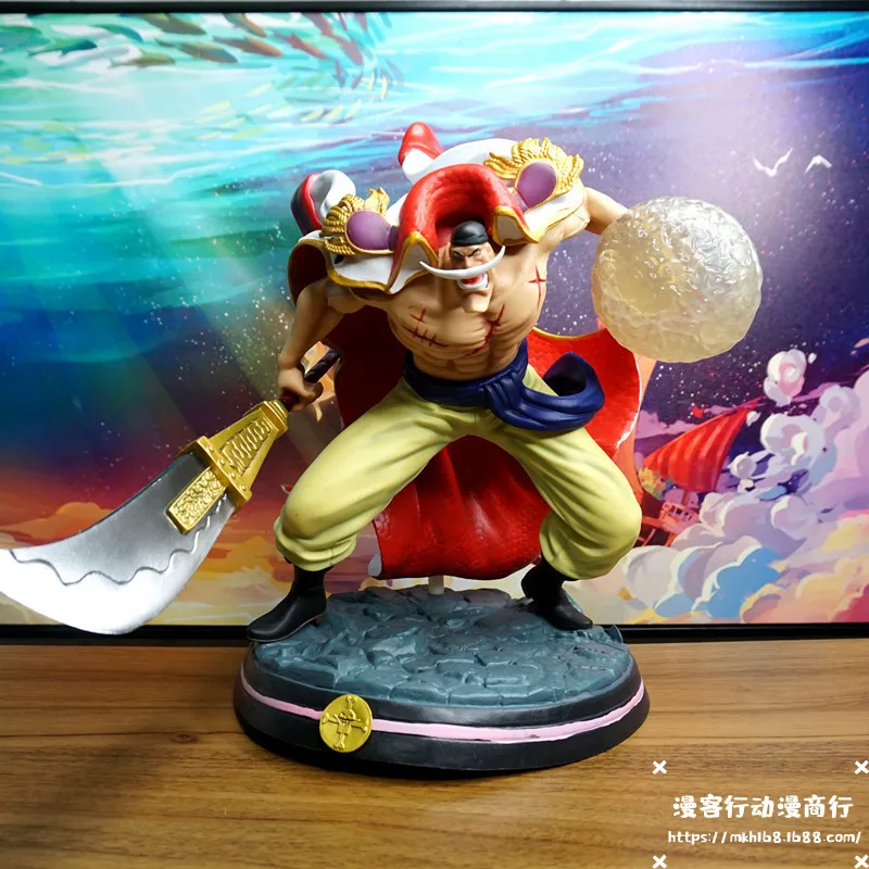 

32cm Anime One Piece Figure Gk Angry Daddy White Beard Edward Newgate Figure Super Giant Anime Four Emperors Gift Model Kids Toy