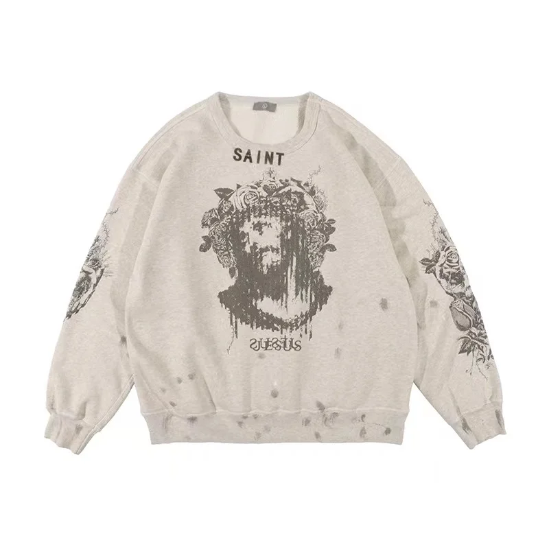 Jesus retro graffiti vandalism casual turtleneck looser images - 6