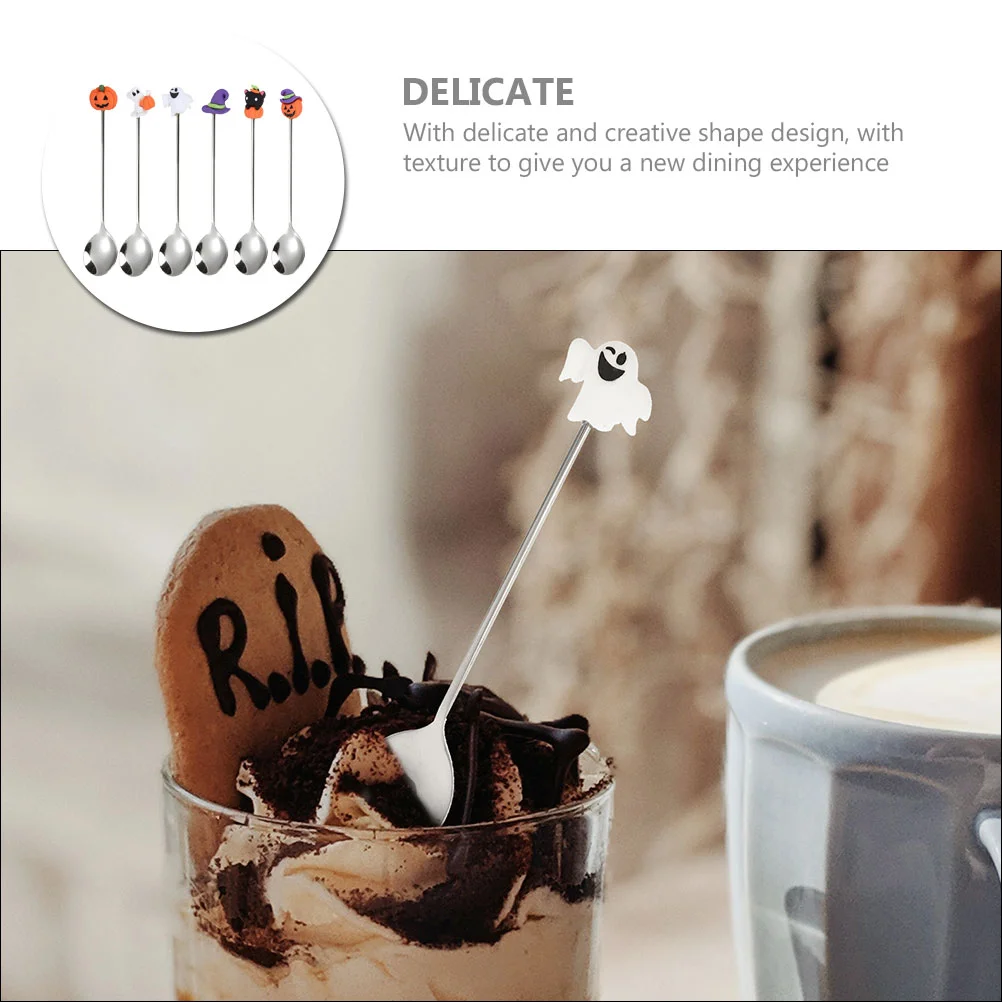 6 шт. ложки летучая мышь Mingle Mocktails серебро Хэллоуин стиль сахар золотой
