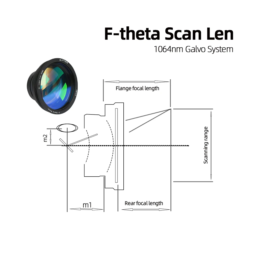 Фото Сканирующая линза F-theta 70x70 F100 110x110 F160 220X220 F330 для 1064nm YAG, детали машины для лазерной маркировки оптического волокна №5