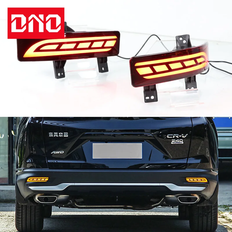 DNO 2PCS Car LED Rear Bumper Fog Lamps For Honda CR-V CRV 2020 2021 Brake Light Turn Signal Backup Reflector Lamp Taillights