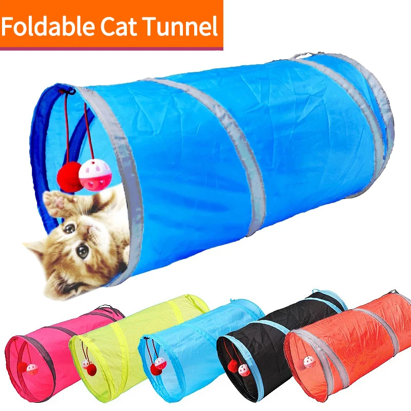 Туннель для кошек складной Интерактивная игрушка тренировки Всесезонная