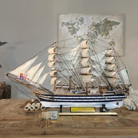 vespucci large sailboat model wooden boat ornament smooth sailing wooden simulation craft boat decoration gift