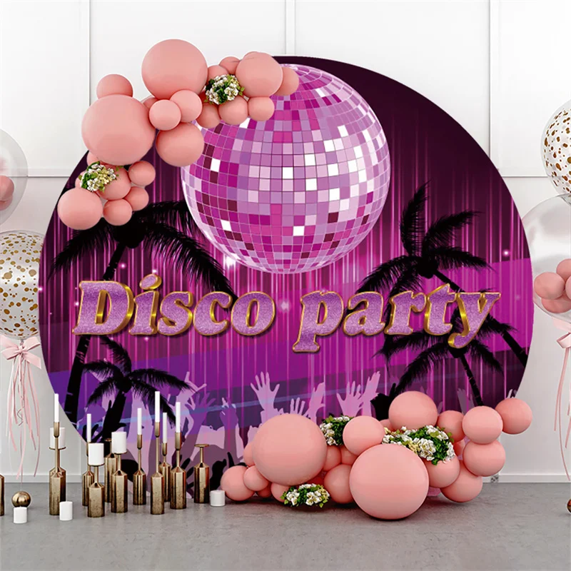 

Round Disco Children's Birthday Decoration Photozone Custom Background Wall Party Decorations Backdrops Baby Shower Supplies