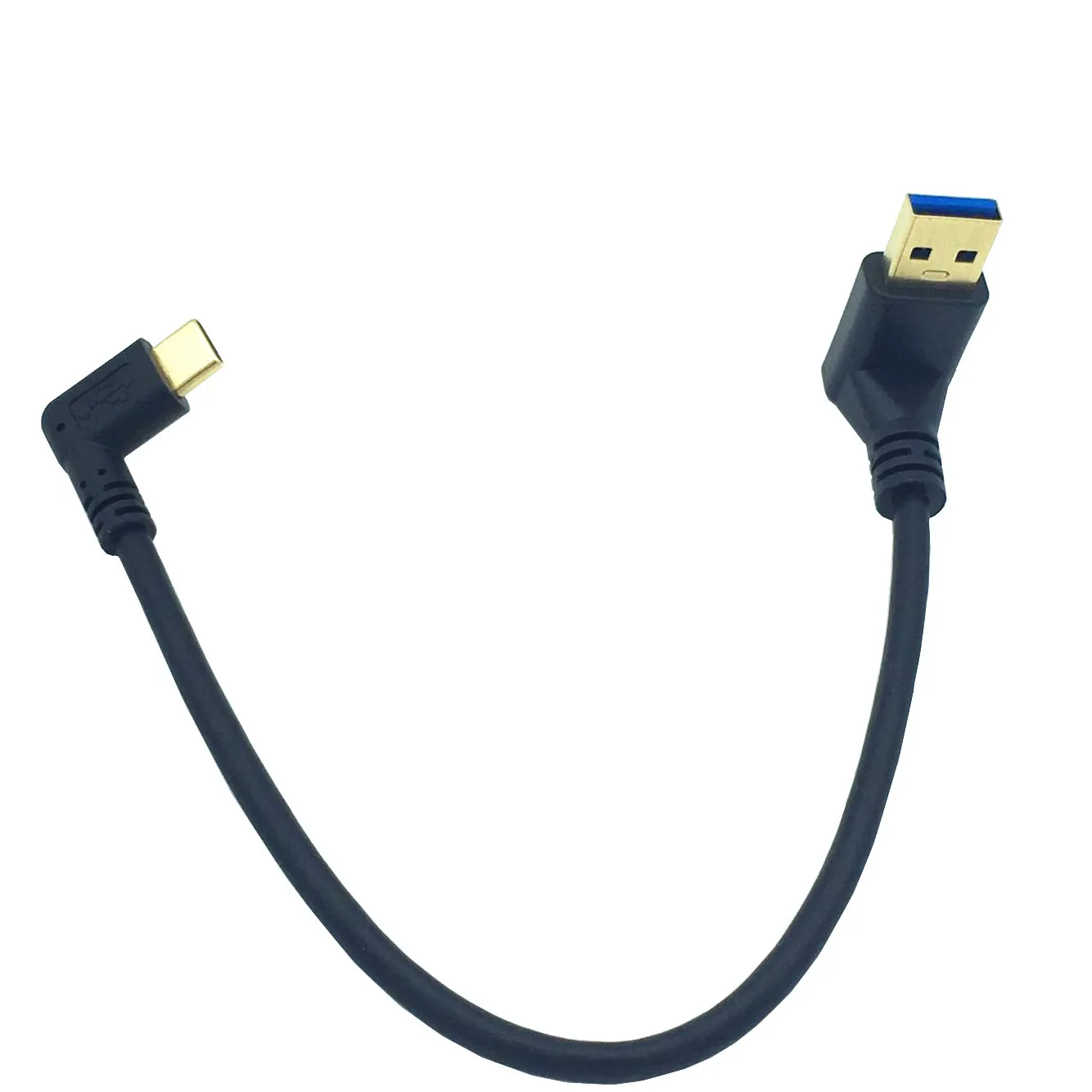 

25cm Gold Plated 90 degree up Down left right Angle USB 3.0 Male to USB3.1 (Type-C)Male USB Data Sync Charge Cable Connector
