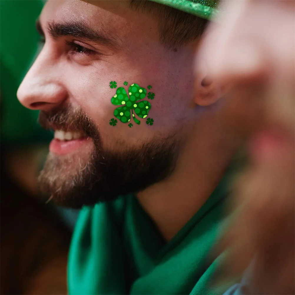 

Stickers Shamrock Sticker Day Patrick S Patricks Body Face St Facial Favors Party Green Leaf Adhesive Labels Self False Parade