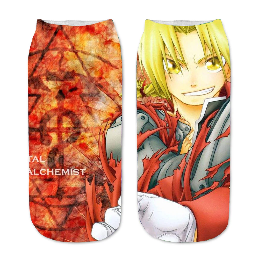 

Cartoon Print Adult Socks Unisex socks Cosplays Teenager Hip Hop Casual Socks For Anime Fullmetal Alchemist Cartoon Cute Socks