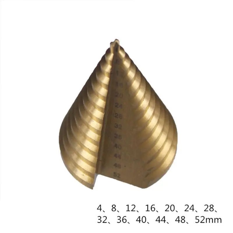 

4-52mm Metric HSS Titanium Surface Step Drill Bit Set for Wood Metal Hard Drill