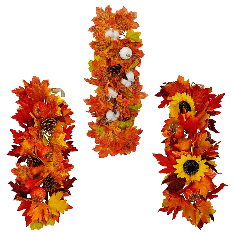 

Искусственный Кленовый лист, украшение для двери, комнатное настенное украшение, искусственное растение, гирлянда, фотоподвеска