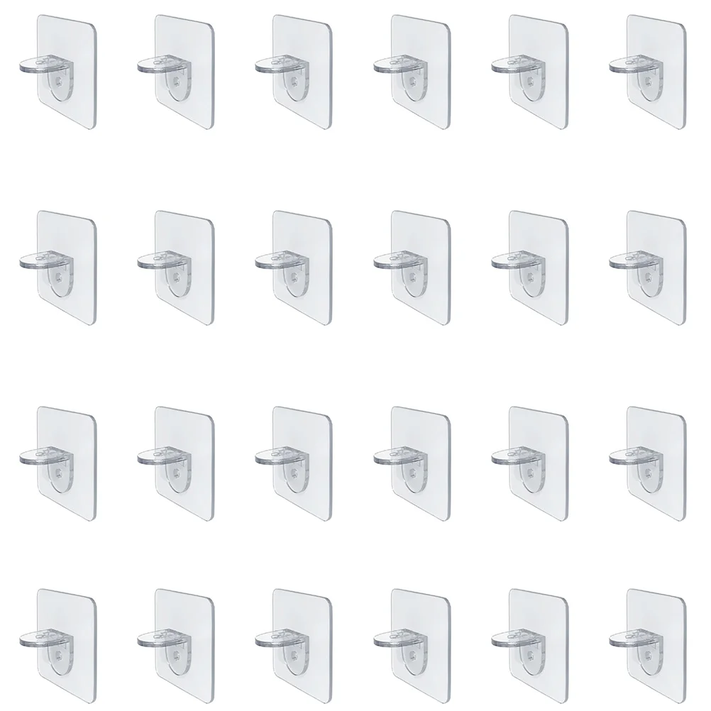 

24Pcs Cabinet Partition Brackets Adhesive Shelf Holder Acrylic Shelf Supports
