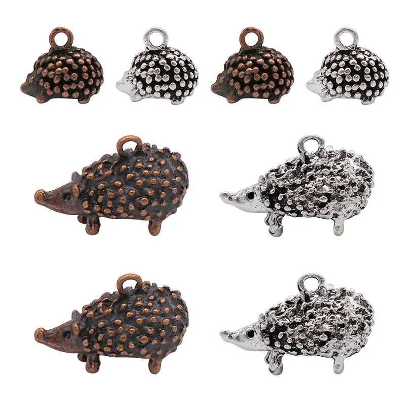 

8PCS/Lot Mix Hedgehog Charms Alloy Animals For Jewelry Making Earrings Pendant Fashion Home Decor Brooch Keychain DIY Accessory