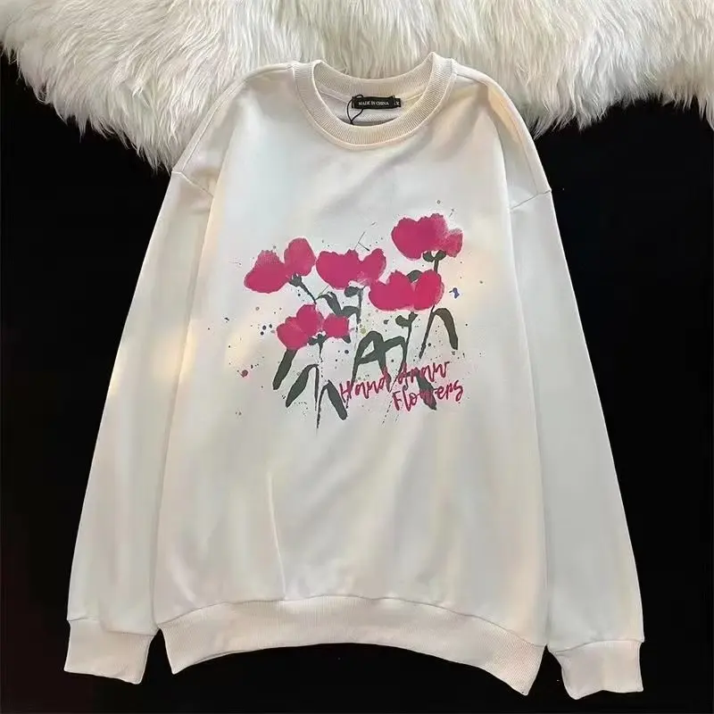 V-hanver 2022 New All-match Hooded Sweater Men And Women Autumn And Winter Loose Ins Trend Casual Couple Jacket American Retro